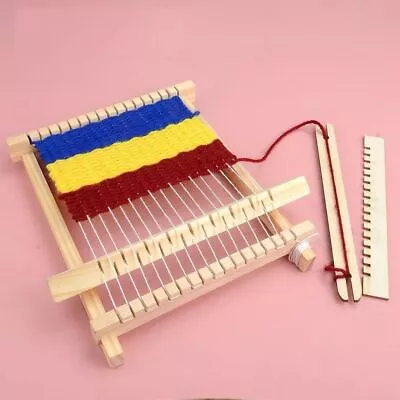 For Kids Weaving Loom Kit Machine Wooden Frame Starter Hand Knitted Arts Crafts. • £6.42