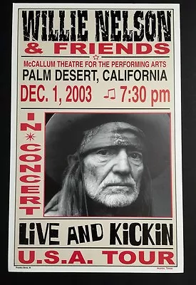 $99.95 • Buy 2003 Willie Nelson Concert Poster Frank Bros Show Print Palm Desert California
