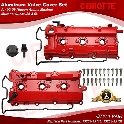 ⭐Left & Right Aluminum Valve Covers For 02-09 Nissan Altima Maxima Murano Quest⭐ • $79.99