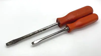 🇺🇸 MAC Tools Screwdriver Set RED Grip Standard Slotted Blade Lot 8  10  Long • $30