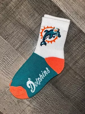 Miami Dolphins Nfl Football Team Logo 1/4 Length Socks Youth Kids • $8.45