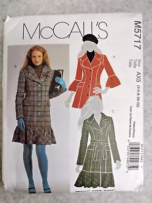 McCalls 5717 Lined Coat Pattern Size 4-6-8-10-12 Dress Princess Seams Ruffle • $9.99