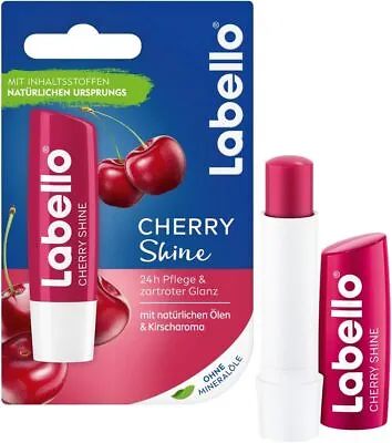 Labello Cherry Shine Lip Balm With Soft Red Shine And Shimmer Pigments And Cher • £6.13