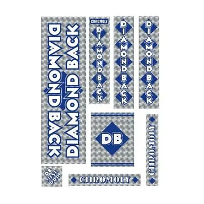 Diamond Back - 1981-82 Mini Pro Blue DB Decal Set - Old School Bmx • $66