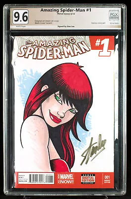 MARY JANE PGX 9.6 NM+ Orignal Sketch Cover By KEN HAESER Signed By STAN LEE!!! • $1000