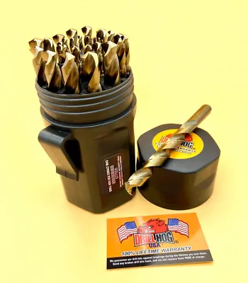 Drill Hog® 29 Pc Cobalt M42 Drill Bit Set Bit Tank™ Lifetime Warranty • $97