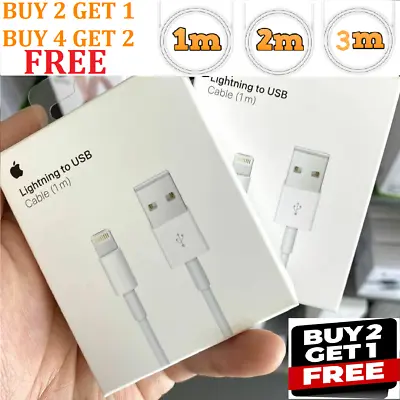 £2.99 • Buy Genuine IPhone Charger Fast For Apple Cable USB Lead 6 7 8 X XS XR 11 Pro Max UK