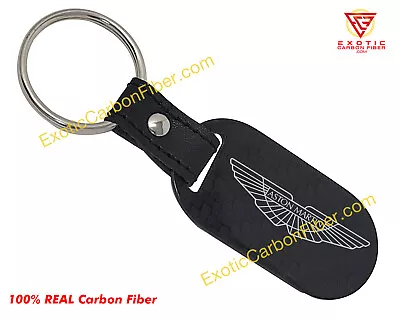 Aston Martin Silver Logo Carbon Fiber Key Fob - 2x2 Gloss REAL!! • $24.99