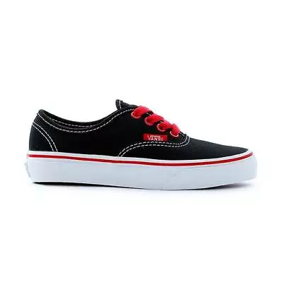 Vans Authentic Pop Black White Red Kids Youth 10.5 Skate Shoes Sneakers New • £20.10