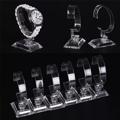 2pcs Clear Acrylic Detachable Bracelet Jewelry Watch Display Holder Stand Ra*oa • £3.58