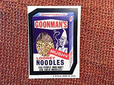 Vintage 1973-1975 Topps Wacky Packages Goonman’s Mushy Looney Noodles. • $6.50