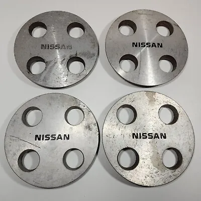 Nissan 4 Stud Alloy Centre Caps Set Of 4 Pintara Wheel Rim Genuine  Metal 175mm • $59