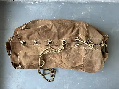 WWI Duffle Bag PRE ZIPPER Rope Internal Ties Tape Straps Covered Handles RRL • $75