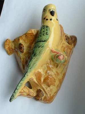 £25 • Buy Burleigh Ware Handpainted Yellow Bodied Budgerigar Wall Pocket By Ernest Bailey