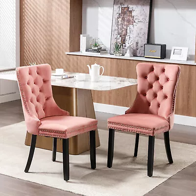 Nikki Modern Tufted Velvet Dining Chair - Solid Wood High-end Contemporary • $159.85