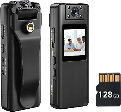 BOBLOV A22 Mini Pen Pocket Cam Personal Body Camera W/ 64GB Micro SD Card 128GB • $63.62