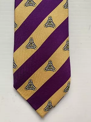 The German Club Of Virginia Tech Striped Purple Gold Neck Tie 58  Long Genuine • $69.99