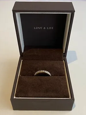 £220 • Buy Ernest Jones 18ct Gold Ring Wedding Band Diamond Cut Ring 750 Carat 18k Size N