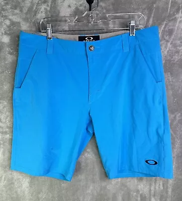 Oakley Shorts Mens 36 Base Line Hybrid Blue Golf Casual Stretch Perfromance • $15.88