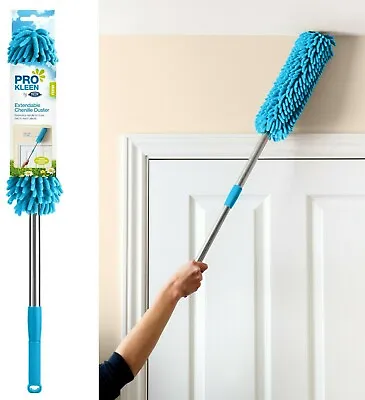 Extendable Microfibre Duster Telescopic Handle Chenille Long Easy Reach 60-102cm • £6.69