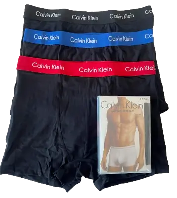 CK Calvin Klein  Mens 3Pack Boxers Shorts  Cotton Stretch Trunks Underwear M L • £19.98