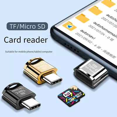 USB Type-C OTG To Micro SD TF Adapter Memory Card Reader With Key Ring Android • $2.01