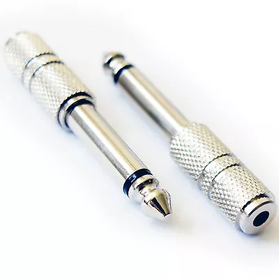 £3.99 • Buy 6.35mm ¼  Mono Plug To 3.5mm Stereo Jack Adapter Guitar Amp Headphone Converter