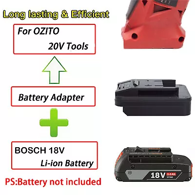 NEW Adapter For BOSCH 18V  Lithium-Ion Battery To OZITO 18V Cordless Power Tools • $37.37