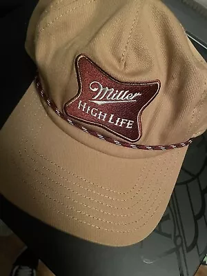 Miller High Life Trucker Rope Vintage Style Snapback Baseball Hat -Tan • $20