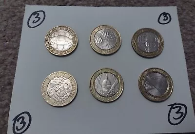 Set 3 - C - Two Pound Coin Job Lot Circulated.  £2 X 6  £2 Pound Coins • £14.95