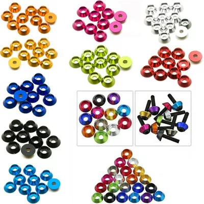 M2 To M8 Aluminum Alloy Cone Cup Head Washers Gasket Fit For Bolts & Screws • £2.63