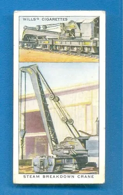 RAILWAY EQUIPMENT.No.11.STEAM BREAKDOWN CRANE.WILLS CIGARETTE CARD 1938 • £1.50