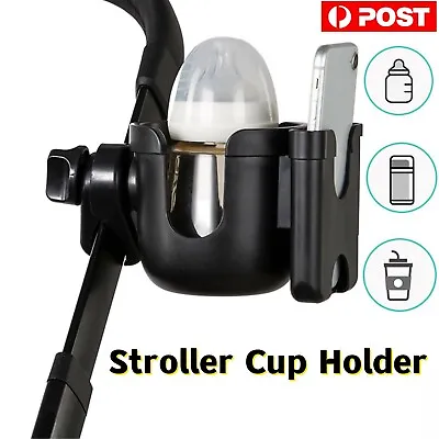 $14.95 • Buy Baby Stroller Cup Holder Drink Bag Milk Bottle Phone Pram Golf Buggy Wheelchair