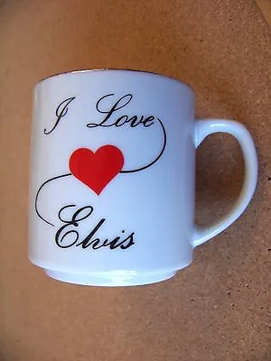 I Love Elvis Ceramic Coffee Mug Cup  • $18