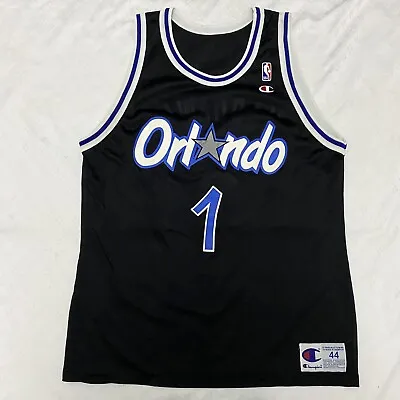 $49.99 • Buy Vintage Orlando Magic Penny Hardaway Champion Jersey Size 44 Black Nba Usa
