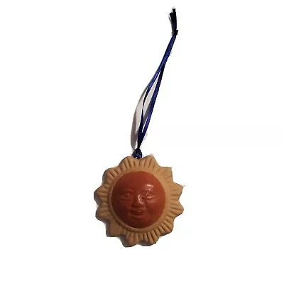 Mini Terra Cotta Two Tone Painted Clay Pottery Sun Face Hanging Ornament 3  • $15.99