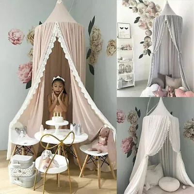 Kids Children's Bed Lace Canopy Bedcover Mosquito Net Curtain Bedding Dome Tent • $39.89