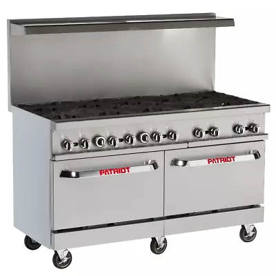 Patriot PT-R60 10-Burner Commercial Natural Gas Range With 2 Standard Ovens 60 W • $2579