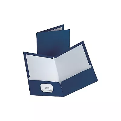 MyOfficeInnovations 2-Pocket Laminated Folders Dark Blue 10/Pack (13372-CC) • $11.87