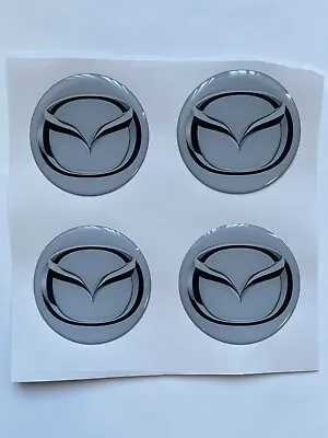 Set Of 4 Pcs Mazda Center Wheel Cap Stickers Decal Rims Emblem Logo Gas Tank • $15.40