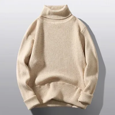 Mens Plain Turtleneck Knitted Sweater Pullover/Winter Warm Jumper Knitwear Tops • $20.30