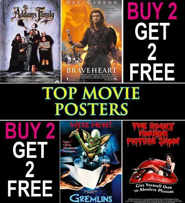 £2.99 • Buy Top Movie Posters Cool Running Gremlins Krays Lord Of The Rings Buy 2 Get 2 Free