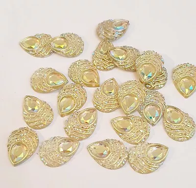 18mm Sew On Stich On JEWEL GEM CRYSTAL RHINESTONE Clear Ab Peacock • £1.50