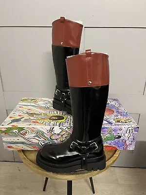 £150 • Buy Jeffrey Campbell Friesian Riding Boots Black Brown Size US 7.5 UK 5 £330 - New