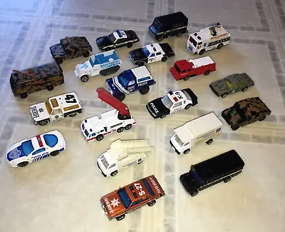 Lot Of 19 Hot Wheels Matchbox Maisto Majorette Police Military Emergency Service • $18.95