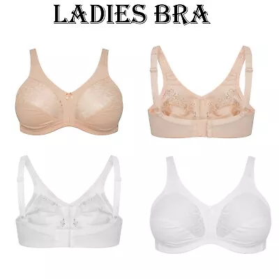 Women's Total Support Non Wired Lace Full Cup Non Padded Soft Cup Bra • £11.99