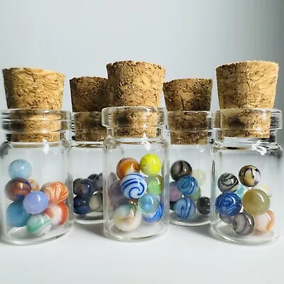 Artisan JR Hooper Handblown Glass Swirl Marbles Dollhouse MIB Mini Micro Peewee • $5.95