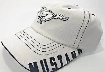 Ford Mustang Hat / Cap - White W/ Black Pony Grill Emblem / Logo (Licensed) • $19.99