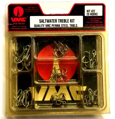 VMC Perma Steel 28-Piece Saltwater Treble Hook Kit #22 • $12.94