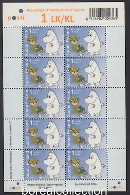 FINLAND 2004 MNH Moomin Troll And Snufkin World First Fuzzy Stamp Full Sheet • $59.90